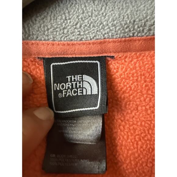 The North Face Women’s Fleece Jacket Size L Coral Pink Gray Full Zip - Picture 6 of 9